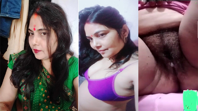 New desi sex mms Sexy milf Bhabhi Showing Her Hairy Pussy Fingering