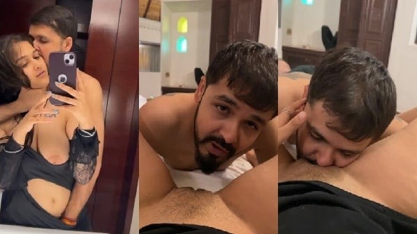 Fsiblog New Porn Desi MMS of Horny Lover Desi Pussy Licking and Romance on Honeymoon