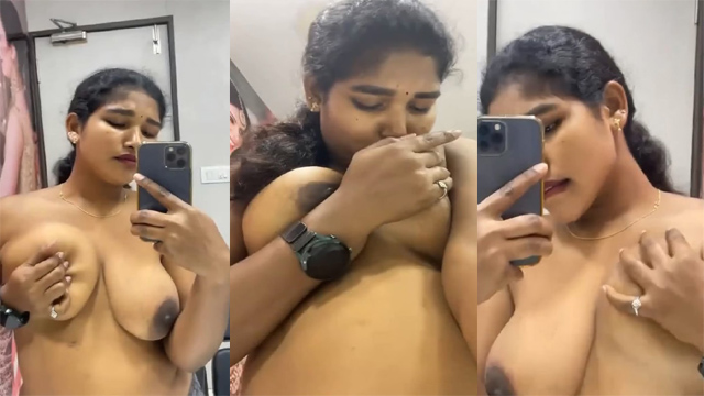 fsiblog new sex video Desi Hot Tamil Wife Pressing Boobs Viral Video