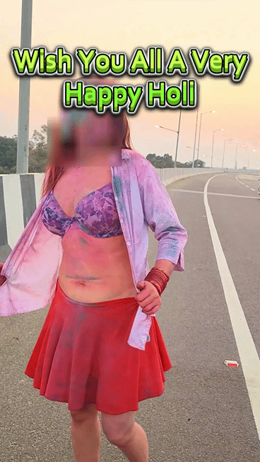 Indian Hot wife Holi celebration Viral mms video