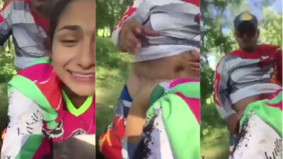 Russian teen girl sex with her boyfriend in a park viral videos