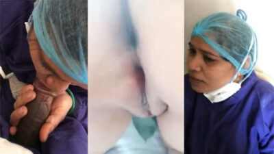 Muslim Nurse MOM Blowjob To Young Doctor Fucking in Hospital