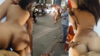 Rich Family Milf Wife Threesome fucked After Drinking and Nude in Public Road viral mms