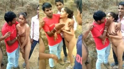 Hot Teen Couple Outdoor Caught by Public and Having Girl Fucked By All Off